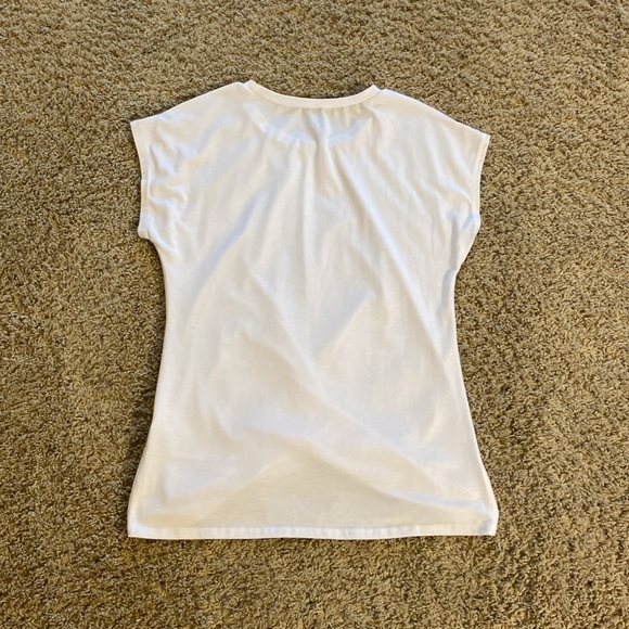 White t-shirt. Criss cross bottom. Size small. New without tag. - Picture 3 of 3
